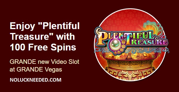 100 Plentiful Treasure Free Spins